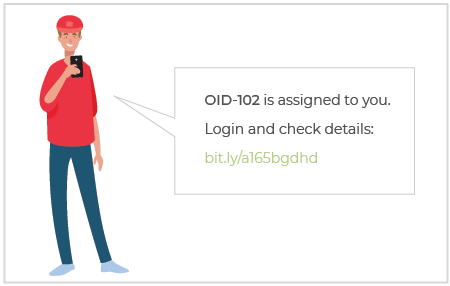 Delivery boy checking order assigned notification sent by StoreHippo powered delivery management software.