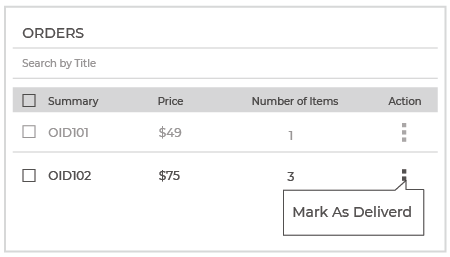 Delivery management software interface powered by StoreHippo with option to update order status by delivery boys.