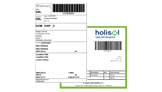 An admin dashboard interface showing automated logistics management using StoreHippo.