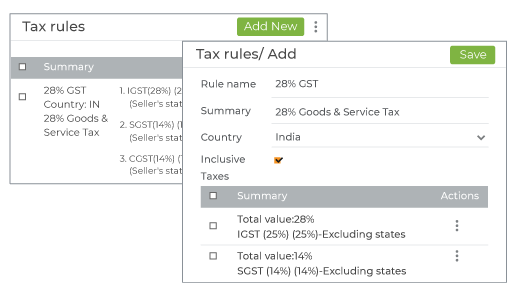 Inbuilt tax calculation feature offered by StoreHippo B2B ecommerce solutions.