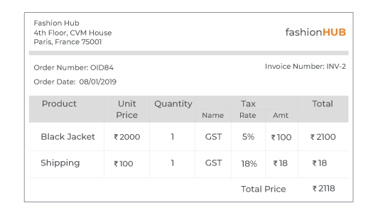 2 custom invoice templates built using StoreHippo B2B ecommerce solutions.
