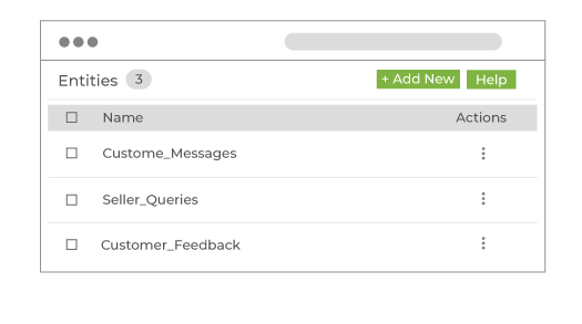 A laptop screen showing admin panel with inbuilt capability to create custom entities as part of StoreHippo B2B ecommerce solutions.