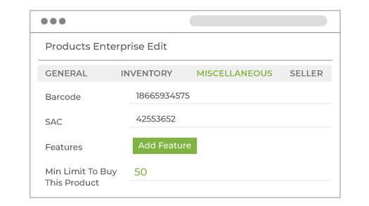 A laptop screen showing admin panel with minimum order quantity feature offered by StoreHippo B2B ecommerce solutions.