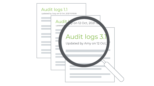 Audit logs of 3 different dates showing advanced security offered by StoreHippo B2B ecommerce solutions.