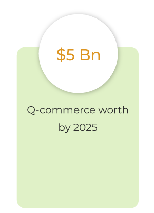 StoreHippo infographic showing $5 billion worth of quick commerce by 2025