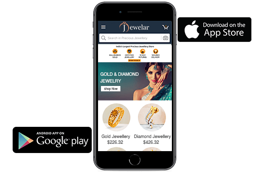 Android and iOS mobile apps for an online jewelry store, built using StoreHippo ecommerce platform.