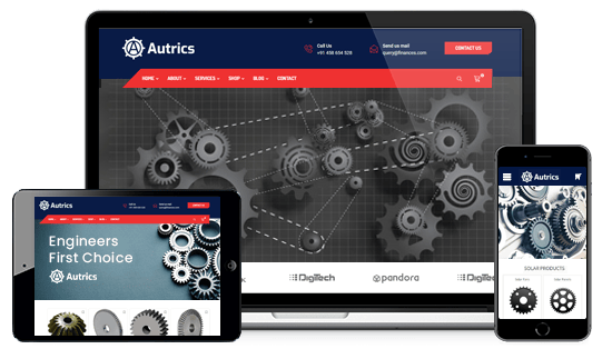 Multi-device optimized online industrial gears store designed using 100+ professional themes offered by StoreHippo