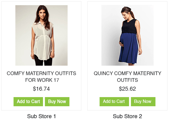 Android and iOS mobile apps for an online maternity apparel store, built using StoreHippo ecommerce platform.