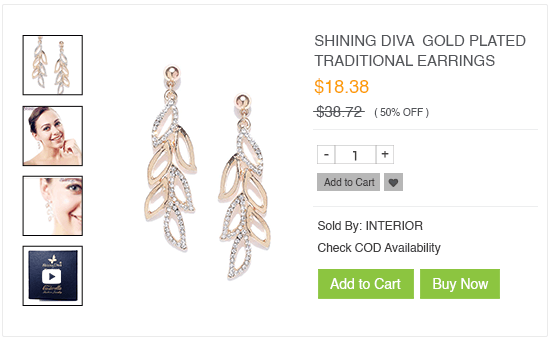 Product page of an online earrings store built using StoreHippo ecommerce platform