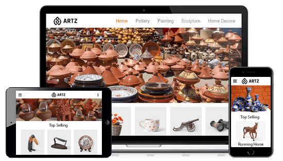 Multi-device optimized online handicraft store powered by StoreHippo ecommerce platform.