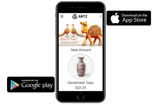 Android and iOS mobile apps for an online handicraft store, built using StoreHippo ecommerce platform.