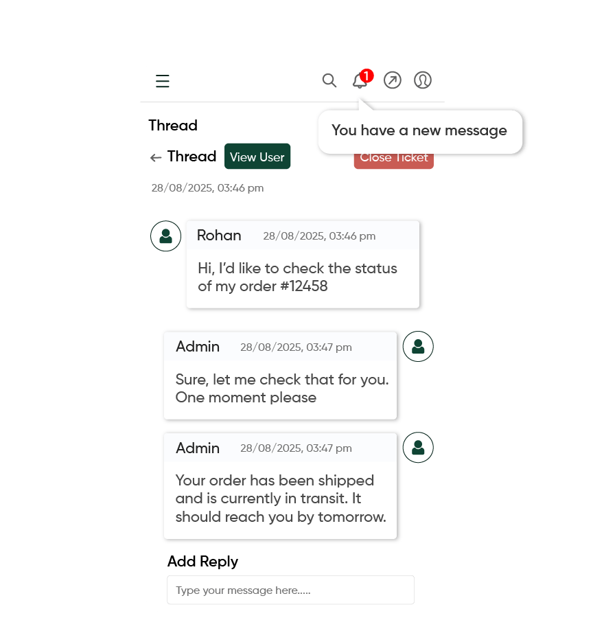 Customer Query Notifications