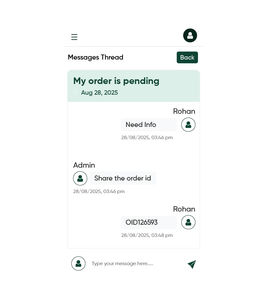 Seller- Admin-Buyer Chats