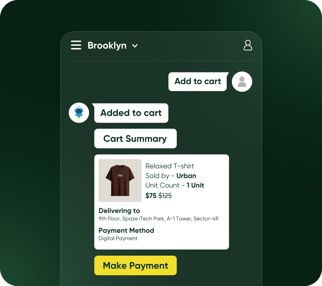 In-Chat Cart, Address & Checkout