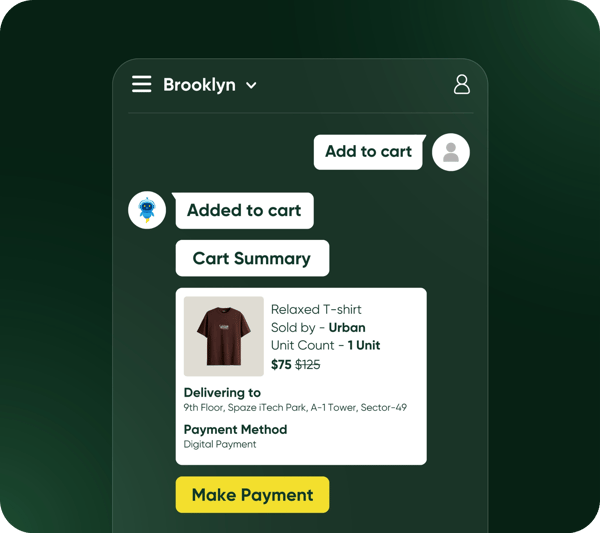 In-Chat Cart, Address & Checkout