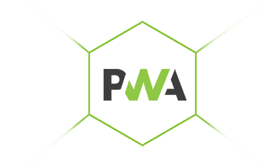 PWA logo in creative style explaining the benefits of PWA technology used by StoreHippo ecommerce platform.