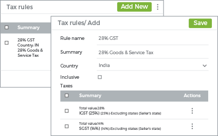 StoreHippo's inbuilt tax-engine with full support for automatic GST tax calculations.