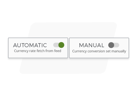 StoreHippo multi currency solution supports automatic and manual currency conversions with manual overrides
