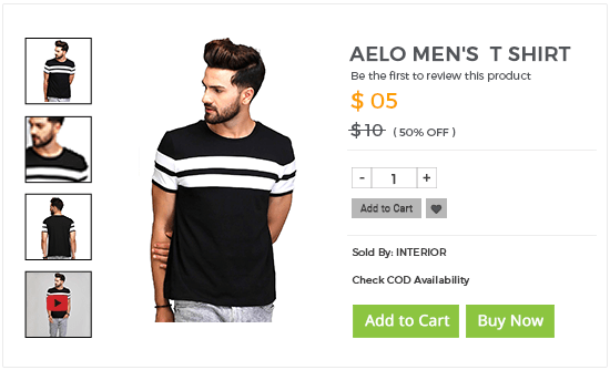 Product page of an online t-shirt store built using StoreHippo ecommerce platform.