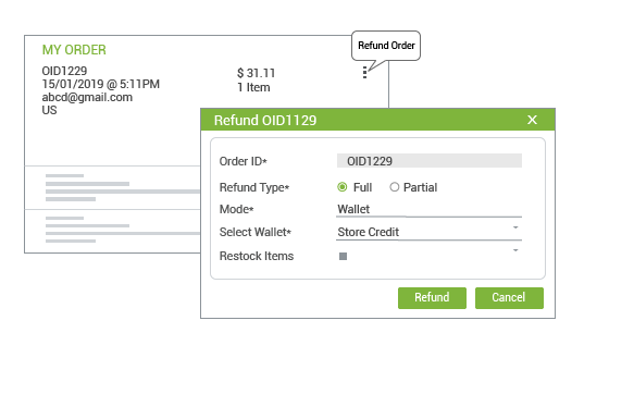 Refund management module of StoreHippo powered order management system.