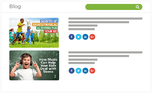 StoreHippo's inbuilt blog engine with feature for social sharing of blog posts.