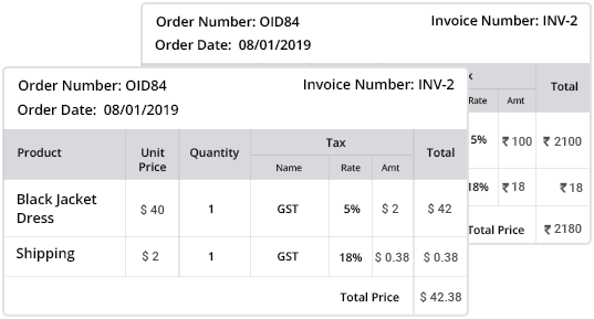 StoreHippo's inbuilt invoicing & billing software with support for multi-currency invoicing.