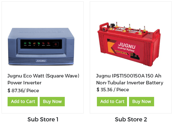 StoreHippo ecommerce platform powers multi-vendor & multi-store ecommerce solution for an online inverter store.