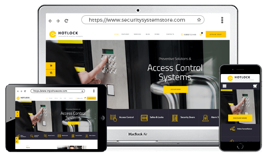 Device optimised online Security systems store designed using 100+ proffessional themes offered by StoreHippo