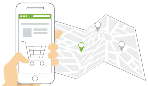 Ecommerce mobile app with an inbuilt map feature to enable geolocation-based automatic order routing.