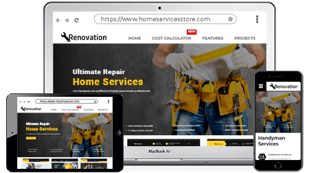 Multiple devices showing hyperlocal ecommerce home services store powered by StoreHippo.